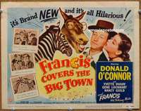 z081 FRANCIS COVERS THE BIG TOWN movie title lobby card '53 talking mule!