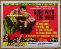 z091 GONE WITH THE WIND movie title lobby card R54 Clark Gable, Leigh
