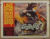 z092 GORGO movie title lobby card '61 Bill Travers, Sylvester, horror!