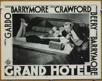 z486 GRAND HOTEL movie lobby card #3 R50s Joan Crawford, Wallace Beery