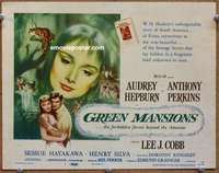 z094a GREEN MANSIONS title movie lobby card '59 Audrey Hepburn, Perkins