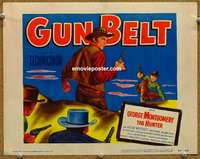 z096 GUN BELT movie title lobby card '53 George Montgomery, Tab Hunter