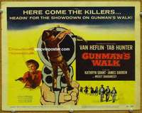 z102 GUNMAN'S WALK movie title lobby card '58 Van Heflin, Tab Hunter