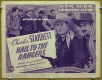 z104 HAIL TO THE RANGERS movie title lobby card '43 Charles Starrett