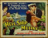 z108 HELL SHIP MUTINY movie title lobby card '57 Carradine, Peter Lorre