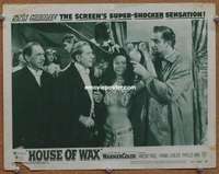 z512 HOUSE OF WAX movie lobby card '53 Vincent Price & sexy dummy!