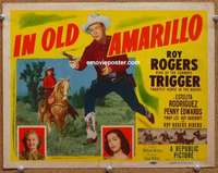 z117 IN OLD AMARILLO movie title lobby card '51 Roy Rogers in Texas!