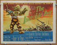 z120 INVISIBLE BOY movie title lobby card '57 Robby the Robot, sci-fi!