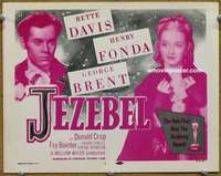z126 JEZEBEL movie title lobby card R56 Bette Davis, Fonda, Brent