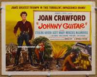 z129 JOHNNY GUITAR movie title lobby card '54 Joan Crawford, Nicholas Ray