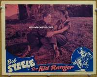 z538 KID RANGER movie lobby card '36 Bob Steele romances Joan Barclay!