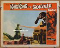 z542 KING KONG VS GODZILLA movie lobby card #8 '63 card with both!