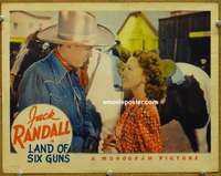 z559 LAND OF 6 GUNS movie lobby card '40 Jack Randall, Louise Stanley