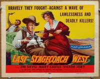z140 LAST STAGECOACH WEST movie title lobby card '57 Jim Davis, Mary Castle