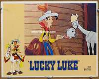 z601 LUCKY LUKE movie lobby card #7 '71 Daisy Town, cartoon western!