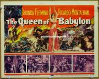 z200 QUEEN OF BABYLON movie title lobby card '56 Rhonda Fleming, Montalban