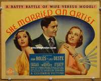 z227 SHE MARRIED AN ARTIST movie title lobby card '37 John Boles, Deste