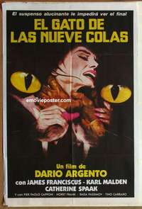 a156 CAT O' NINE TAILS Argentinean movie poster '71 Dario Argento