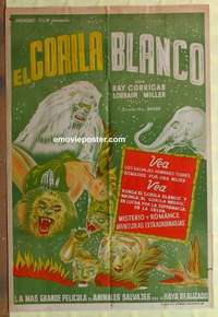 a161 WHITE GORILLA Argentinean movie poster '45 Corrigan, Miller