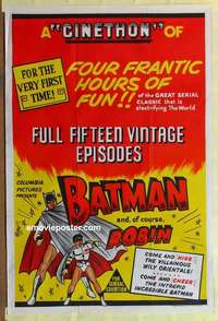 a087 BATMAN Aust one-sheet movie poster R60s Robin, DC Comics serial!