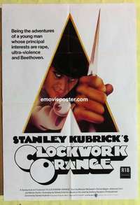 a090 CLOCKWORK ORANGE Aust one-sheet movie poster '72 Kubrick classic!