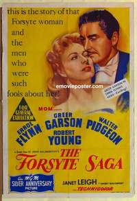 a120 THAT FORSYTE WOMAN Aust one-sheet movie poster '49 Errol Flynn