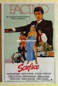 a115 SCARFACE Aust one-sheet movie poster '83 Al Pacino, De Palma, Stone