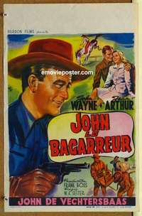 a127 LADY TAKES A CHANCE Belgian movie poster R50s John Wayne