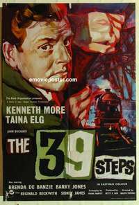 a007 39 STEPS English one-sheet movie poster '60 Kenneth More