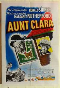 a012 AUNT CLARA English one-sheet movie poster '54 Shiner, Rutherford