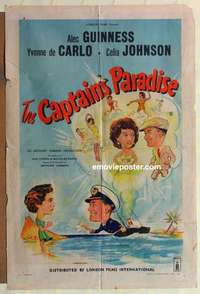 a018 CAPTAIN'S PARADISE English one-sheet movie poster '53 Alec Guinness
