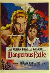 a023 DANGEROUS EXILE English one-sheet movie poster '58 Louis Jourdan, Lee