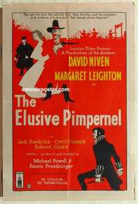 a027 ELUSIVE PIMPERNEL English one-sheet movie poster '50 Michael Powell