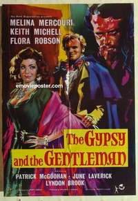 a036 GYPSY & THE GENTLEMAN English one-sheet movie poster '58 Mercouri