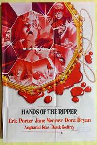 a037 HANDS OF THE RIPPER English one-sheet movie poster '72 Hammer horror!
