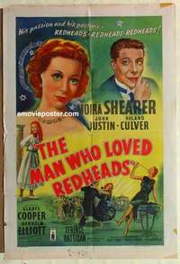 a054 MAN WHO LOVED REDHEADS English one-sheet movie poster '55 Shearer