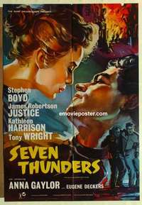 a062 SEVEN THUNDERS English one-sheet movie poster '57 Boyd, Harrison
