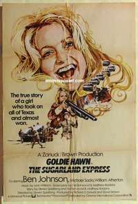 a065 SUGARLAND EXPRESS English one-sheet movie poster '74 Spielberg, Hawn
