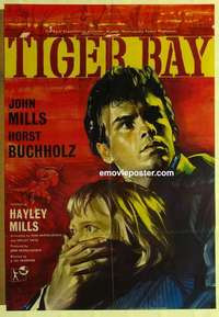 a069 TIGER BAY English one-sheet movie poster '60 introducing Hayley Mills!