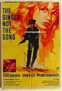 a183 SINGER NOT THE SONG Italian 1sh '61 art of Dirk Bogarde, John Mills & Demongeot by Nistri!