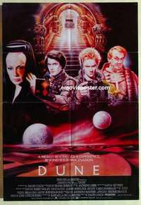 a026 DUNE English one-sheet movie poster '84 David Lynch sci-fi epic!