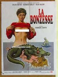 a133 LA BONZESSE French 23x31 movie poster '74 sexy girl & gator!