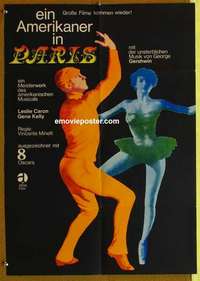 a489 AMERICAN IN PARIS German movie poster R62 Gene Kelly classic!
