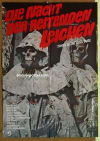 a507 BLIND DEAD German movie poster '71 creepy skeleton image!