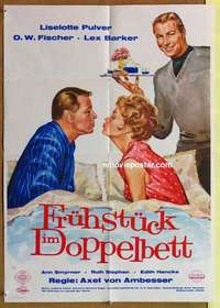 a510 BREAKFAST IN BED German movie poster '63 Lex Barker, Pulver