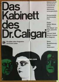 a511 CABINET OF DR CALIGARI German movie poster R60s Krauss