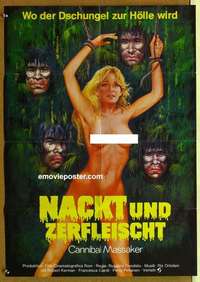 a512 CANNIBAL HOLOCAUST German movie poster '80 wild sexy image!
