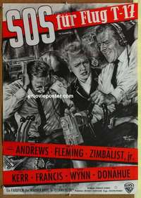 a527 CROWDED SKY German movie poster '60 Dana Andrews, Rhonda Fleming