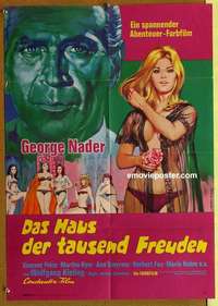 a596 HOUSE OF 1000 DOLLS German movie poster '67 Vincent Price, sexy!