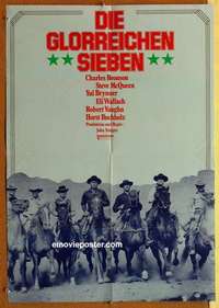 a617 MAGNIFICENT SEVEN German R1974 Yul Brynner, Steve McQueen, John Sturges' 7 Samurai western!
